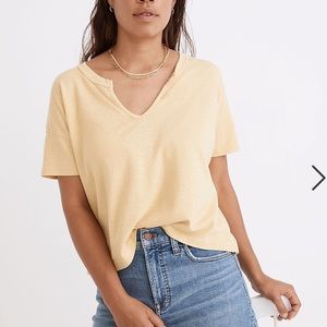 Madewell Hemp Cotton Split-Neck Crop Tee